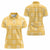 Yellow Palaka Quilt Hawaii Women Polo Shirt Traditional Hawaii-plaid Pattern - Polynesian Pride