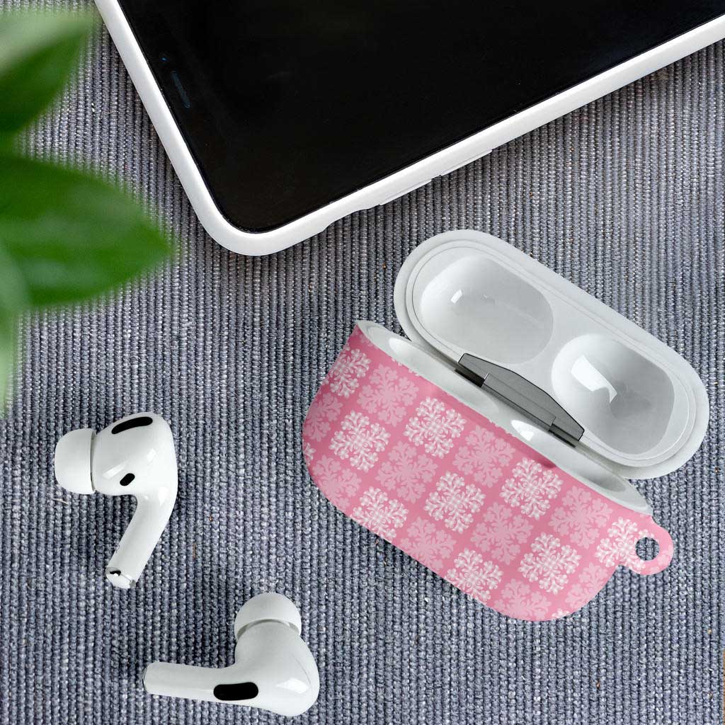 Pink Palaka Quilt Hawaii AirPods Case Traditional Hawaii-plaid Pattern - Polynesian Pride
