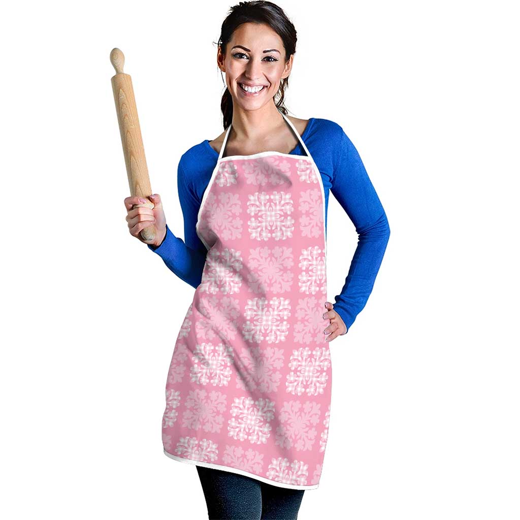 Pink Palaka Quilt Hawaii Apron Traditional Hawaii-plaid Pattern - Polynesian Pride