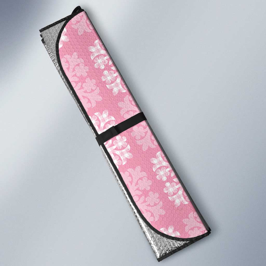 Pink Palaka Quilt Hawaii Auto Sun Shade Traditional Hawaii-plaid Pattern - Polynesian Pride