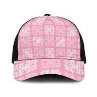 Pink Palaka Quilt Hawaii Baseball Net Cap Traditional Hawaii-plaid Pattern - Polynesian Pride
