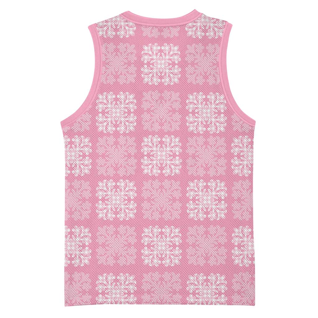 Pink Palaka Quilt Hawaii Basketball Jersey Traditional Hawaii-plaid Pattern LT14 - Polynesian Pride