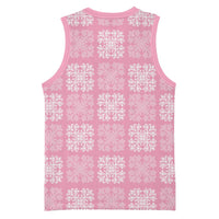 Pink Palaka Quilt Hawaii Basketball Jersey Traditional Hawaii-plaid Pattern LT14 - Polynesian Pride