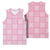 Pink Palaka Quilt Hawaii Basketball Jersey Traditional Hawaii-plaid Pattern LT14 - Polynesian Pride