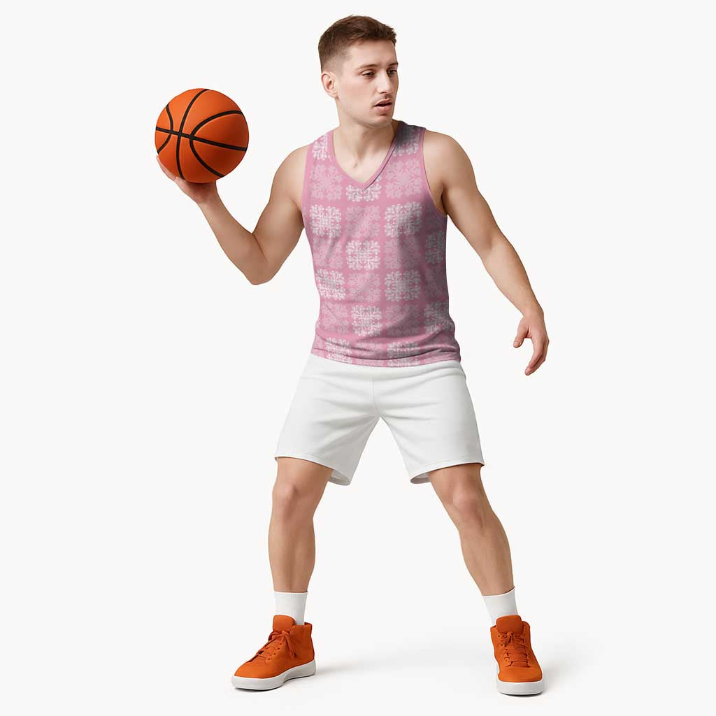 Pink Palaka Quilt Hawaii Basketball Jersey Traditional Hawaii-plaid Pattern LT14 - Polynesian Pride