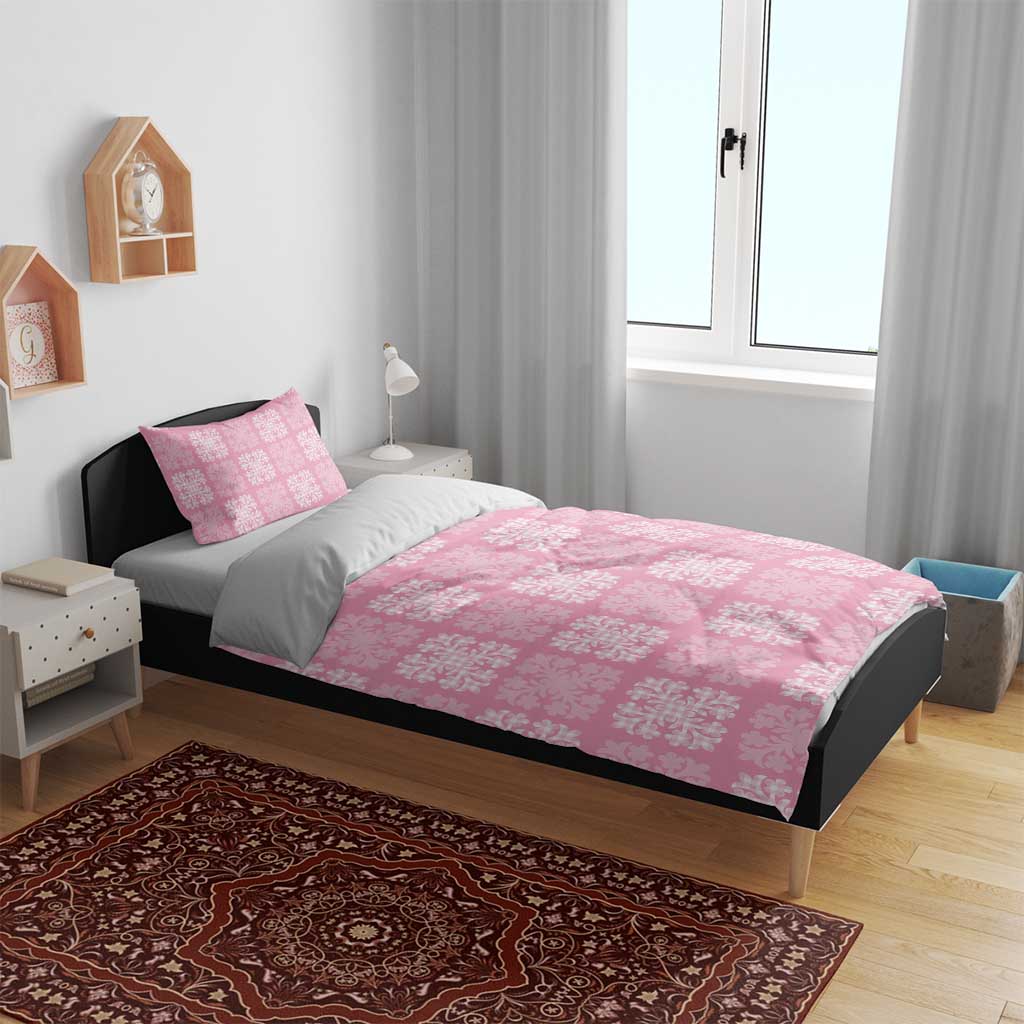 Pink Palaka Quilt Hawaii Bedding Set Traditional Hawaii-plaid Pattern - Polynesian Pride