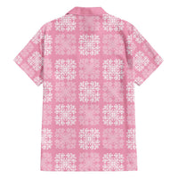 Pink Palaka Quilt Hawaii Family Matching Off The Shoulder Long Sleeve Dress and Hawaiian Shirt Traditional Hawaii-plaid Pattern LT14 - Polynesian Pride