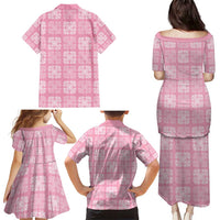 Pink Palaka Quilt Hawaii Family Matching Puletasi and Hawaiian Shirt Traditional Hawaii-plaid Pattern LT14 - Polynesian Pride
