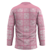 Pink Palaka Quilt Hawaii Hockey Jersey Traditional Hawaii-plaid Pattern - Polynesian Pride