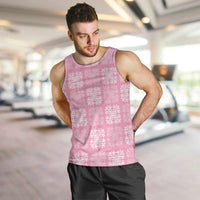 Pink Palaka Quilt Hawaii Men Tank Top Traditional Hawaii-plaid Pattern LT14 Pink - Polynesian Pride