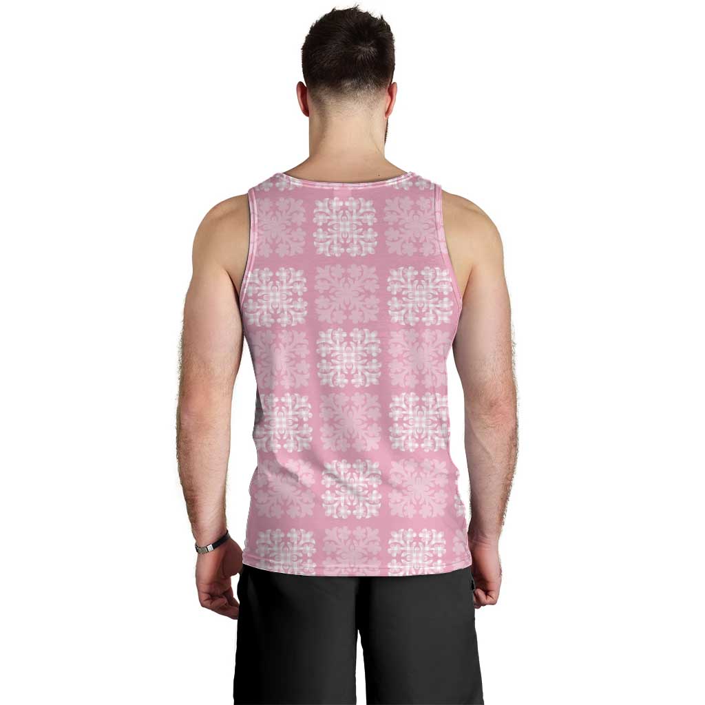 Pink Palaka Quilt Hawaii Men Tank Top Traditional Hawaii-plaid Pattern LT14 - Polynesian Pride