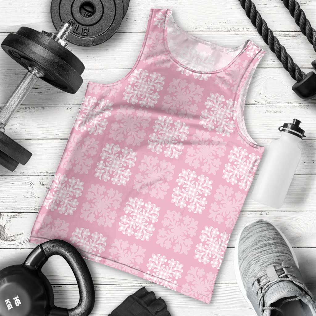 Pink Palaka Quilt Hawaii Men Tank Top Traditional Hawaii-plaid Pattern LT14 - Polynesian Pride