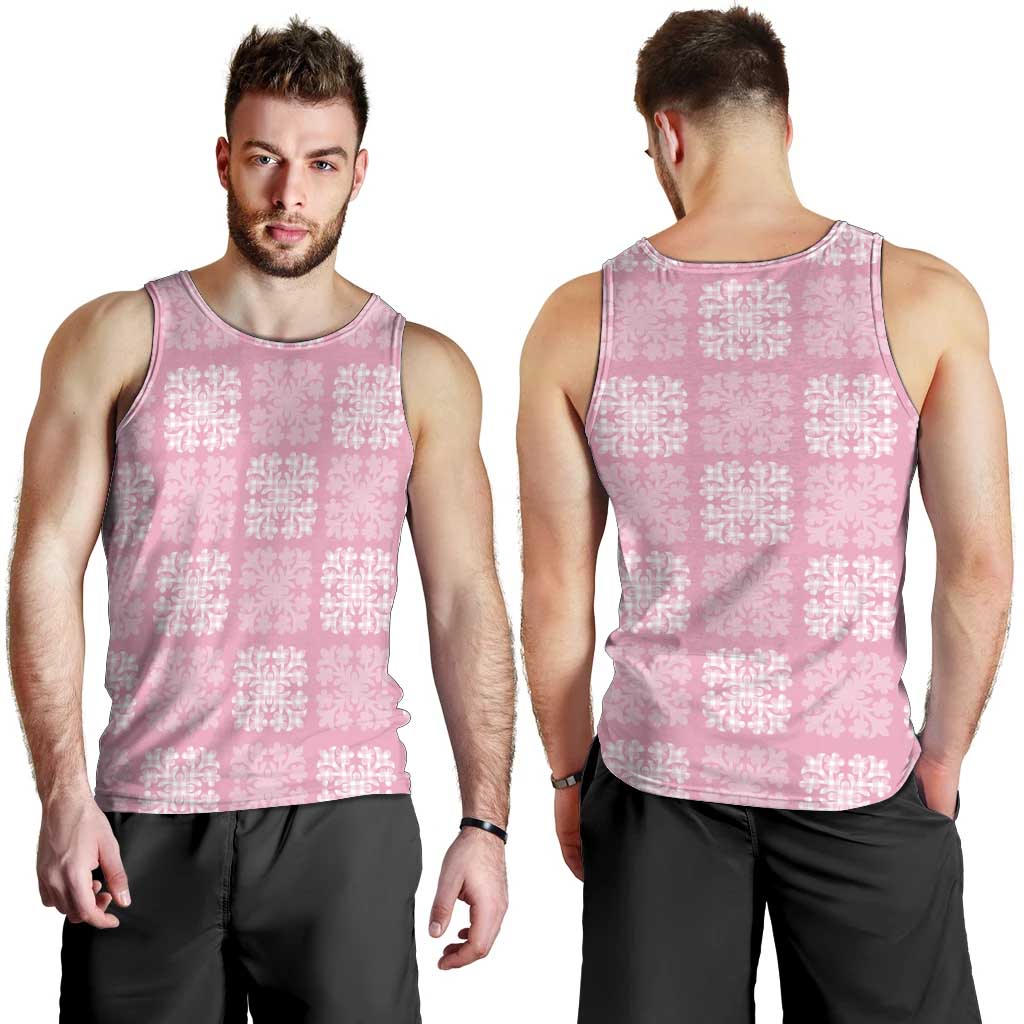 Pink Palaka Quilt Hawaii Men Tank Top Traditional Hawaii-plaid Pattern LT14 - Polynesian Pride