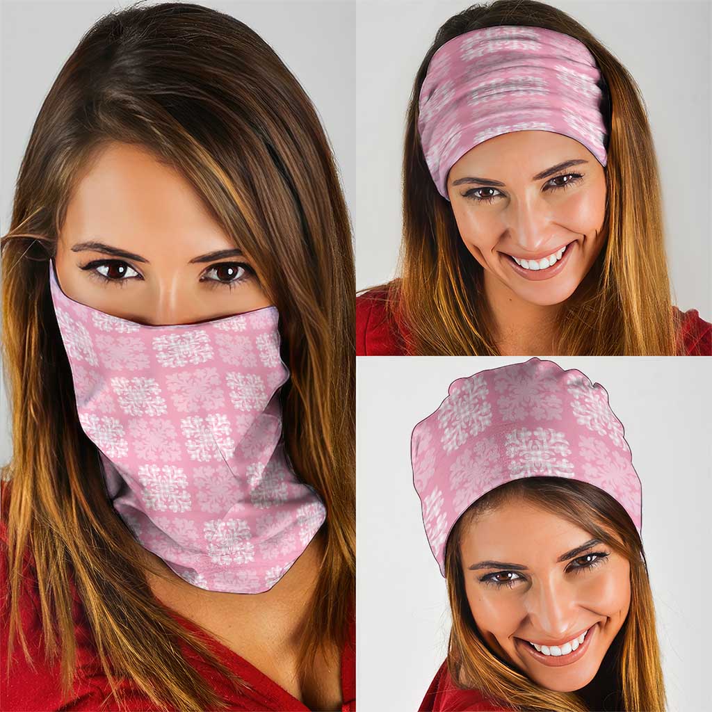 Pink Palaka Quilt Hawaii Neck Gaiter Traditional Hawaii-plaid Pattern LT14