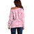 Pink Palaka Quilt Hawaii Off Shoulder Sweater Traditional Hawaii-plaid Pattern - Polynesian Pride