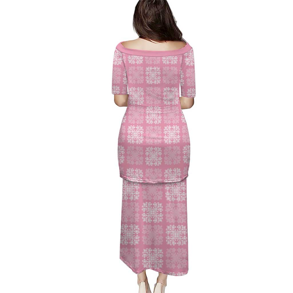 Pink Palaka Quilt Hawaii Puletasi Traditional Hawaii-plaid Pattern - Polynesian Pride