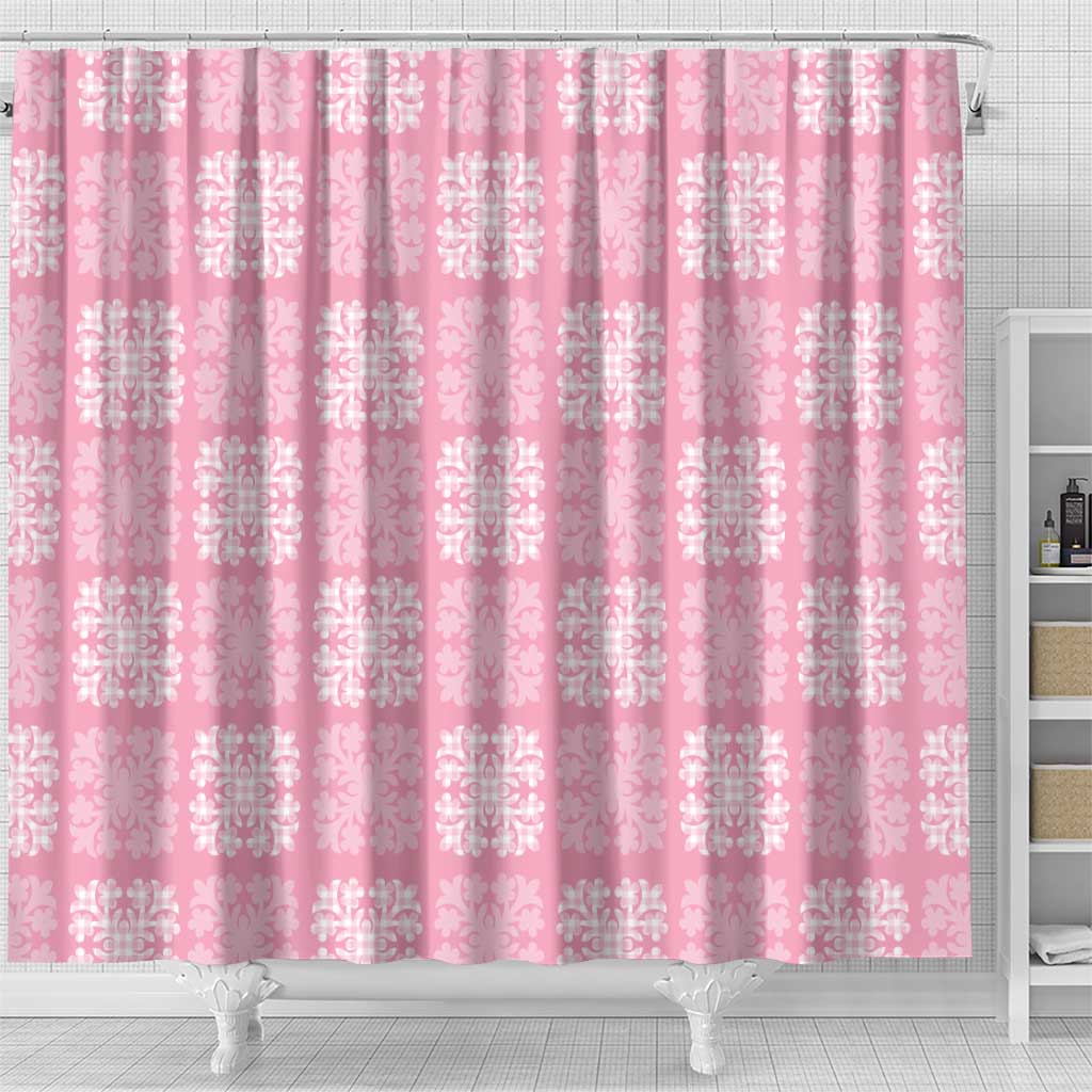 Pink Palaka Quilt Hawaii Shower Curtain Traditional Hawaii-plaid Pattern LT14 - Polynesian Pride