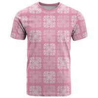 Pink Palaka Quilt Hawaii T Shirt Traditional Hawaii-plaid Pattern LT14 Pink - Polynesian Pride