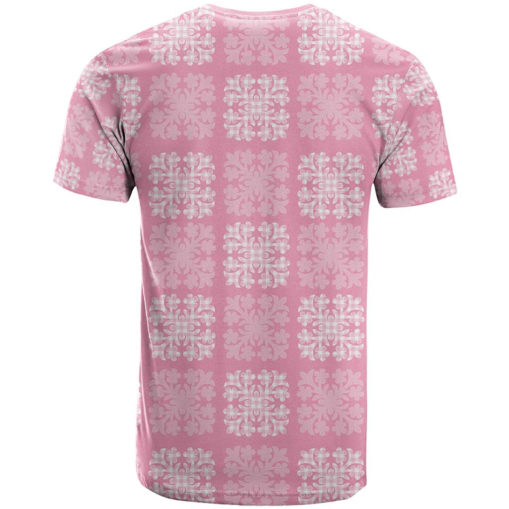 Pink Palaka Quilt Hawaii T Shirt Traditional Hawaii-plaid Pattern LT14 - Polynesian Pride