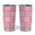 Pink Palaka Quilt Hawaii Tumbler Cup Traditional Hawaii-plaid Pattern - Polynesian Pride