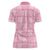 Pink Palaka Quilt Hawaii Women Polo Shirt Traditional Hawaii-plaid Pattern - Polynesian Pride