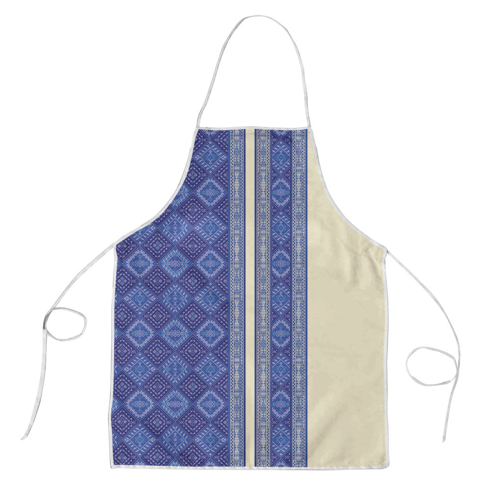 Mabuhay Philippines Festival Apron Yakan Modern Filipiniana Inspired LT14 Blue - Polynesian Pride