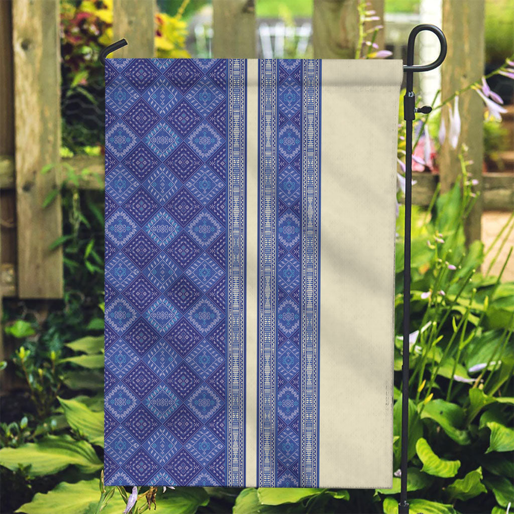 Mabuhay Philippines Festival Garden Flag Yakan Modern Filipiniana Inspired LT14 Garden Flag Blue - Polynesian Pride