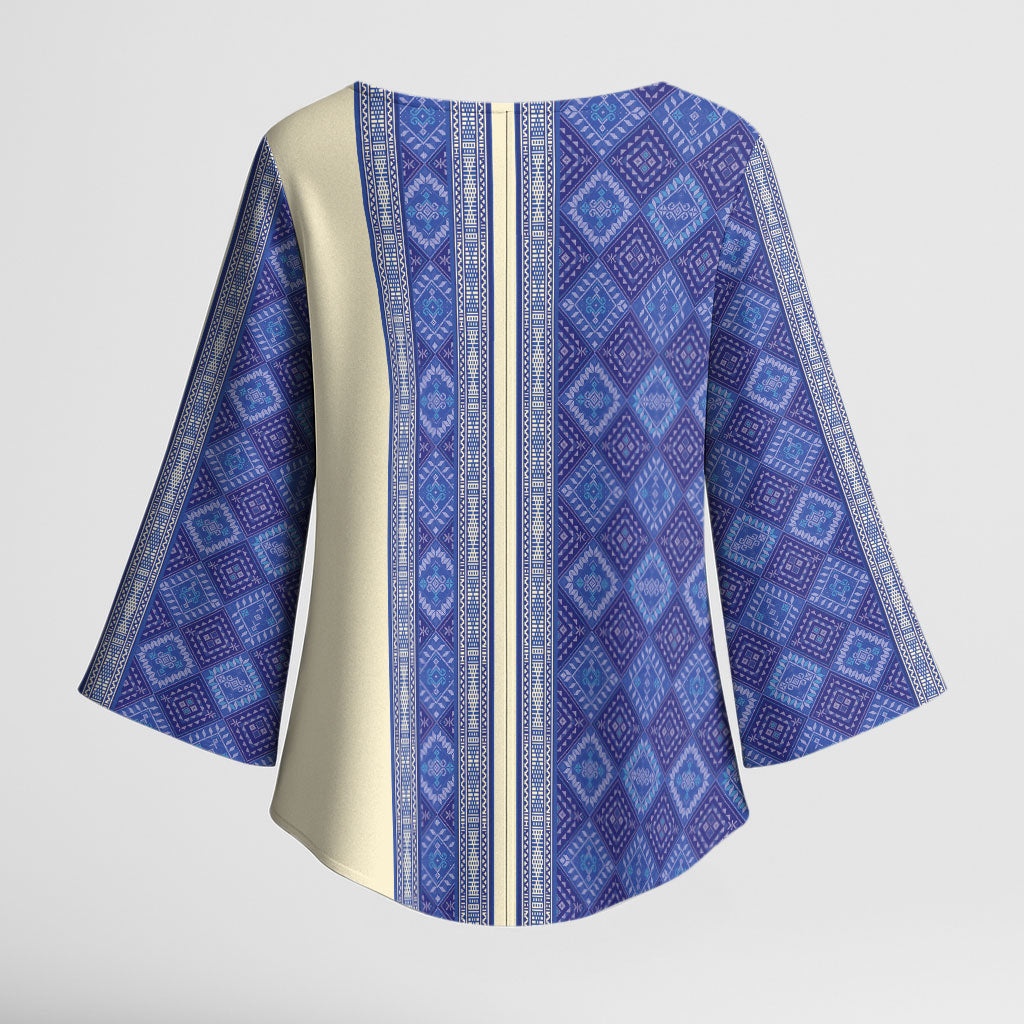 Mabuhay Philippines Festival Kimono Sleeve Blouse Yakan Modern Filipiniana Inspired LT14 - Polynesian Pride