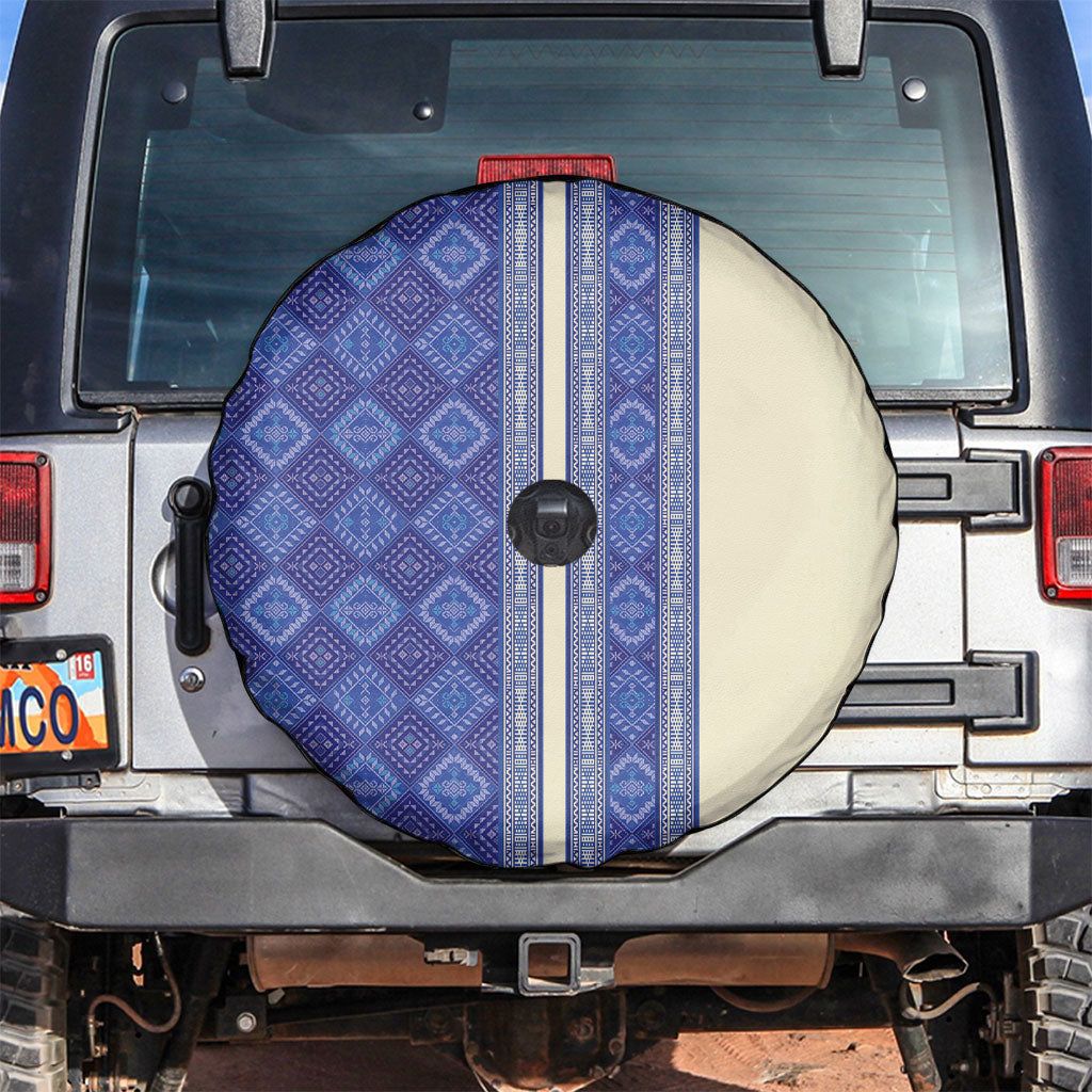 Mabuhay Philippines Festival Spare Tire Cover Yakan Modern Filipiniana Inspired LT14 Blue - Polynesian Pride