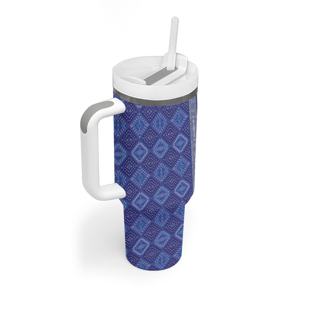 Mabuhay Philippines Festival Tumbler With Handle Yakan Modern Filipiniana Inspired LT14 - Polynesian Pride