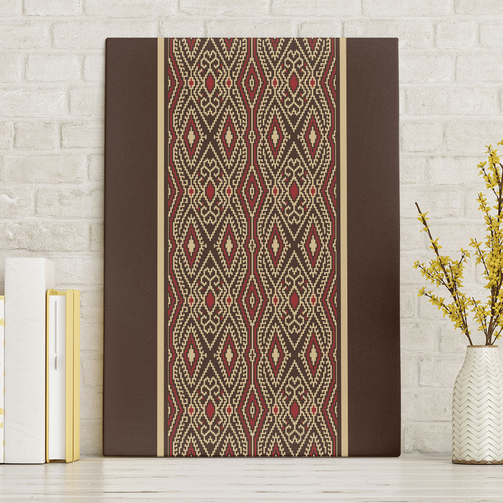 Mabuhay Philippines Festival Canvas Wall Art Tnalak Modern Filipiniana Inspired LT14 Without Frame Brown - Polynesian Pride