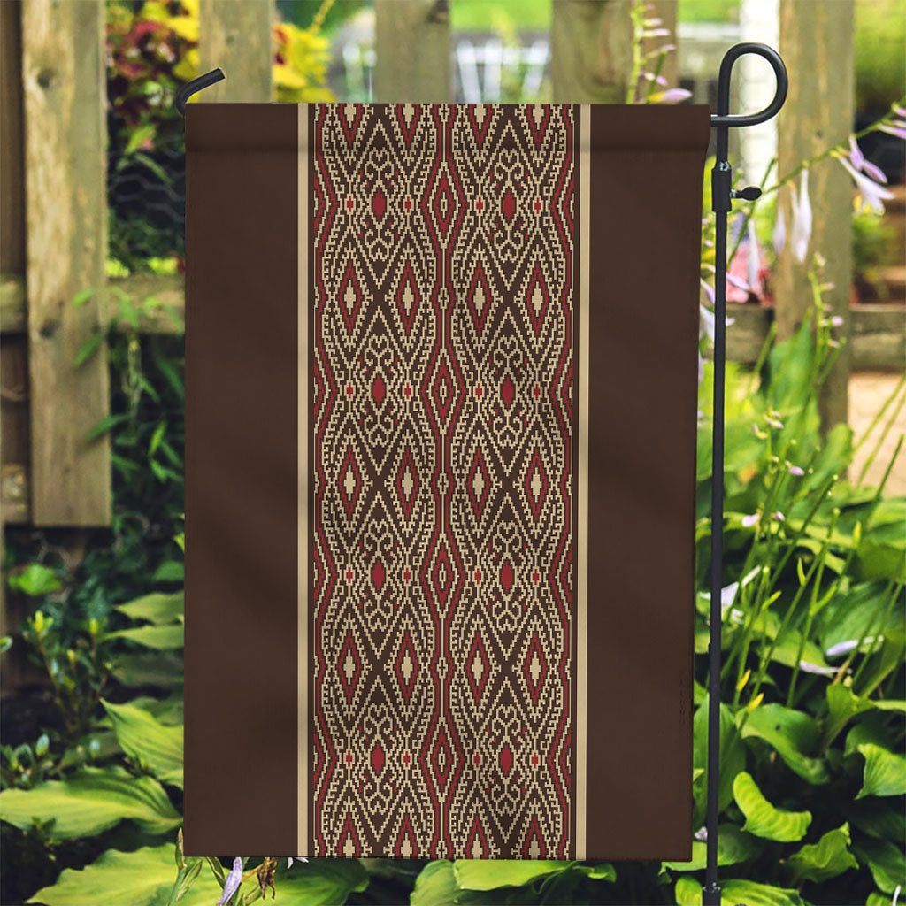 Mabuhay Philippines Festival Garden Flag Tnalak Modern Filipiniana Inspired LT14 Garden Flag Brown - Polynesian Pride