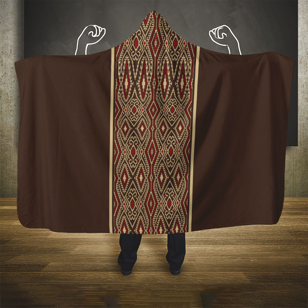 Mabuhay Philippines Festival Hooded Blanket Tnalak Modern Filipiniana Inspired LT14 - Polynesian Pride