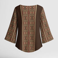 Mabuhay Philippines Festival Kimono Sleeve Blouse Tnalak Modern Filipiniana Inspired LT14 - Polynesian Pride