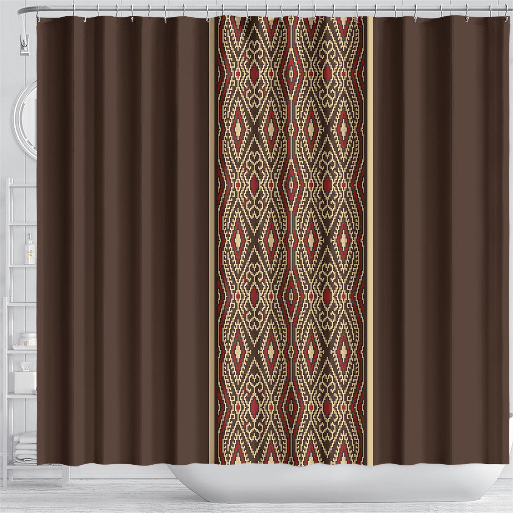 Mabuhay Philippines Festival Shower Curtain Tnalak Modern Filipiniana Inspired LT14 - Polynesian Pride
