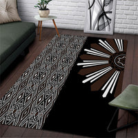 Mabuhay Philippines Festival Area Rug Araw Tnalak Modern Filipiniana Inspired LT14 Black - Polynesian Pride