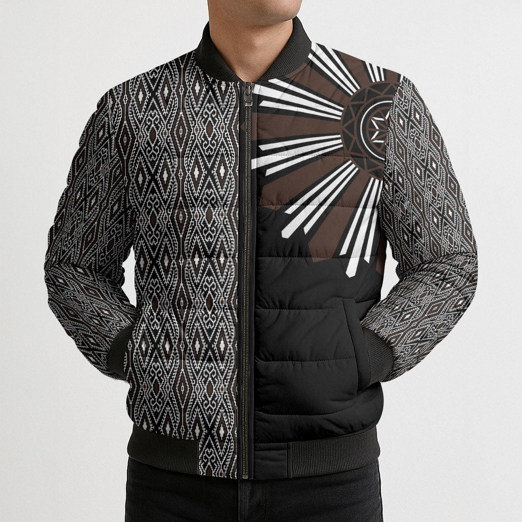 Mabuhay Philippines Festival Bomber Puffer Jacket Araw Tnalak Modern Filipiniana Inspired LT14 - Polynesian Pride