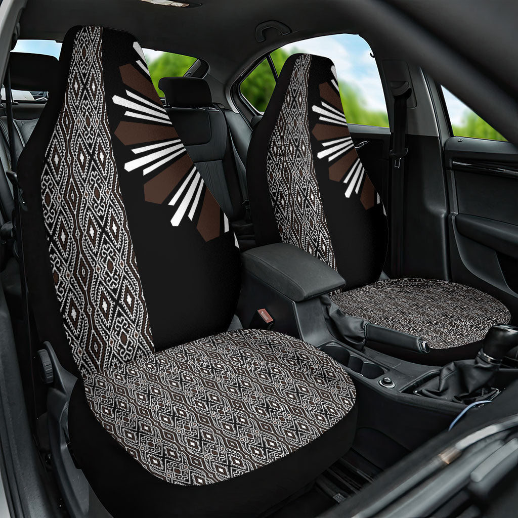 Mabuhay Philippines Festival Car Seat Cover Araw Tnalak Modern Filipiniana Inspired LT14 One Size Black - Polynesian Pride