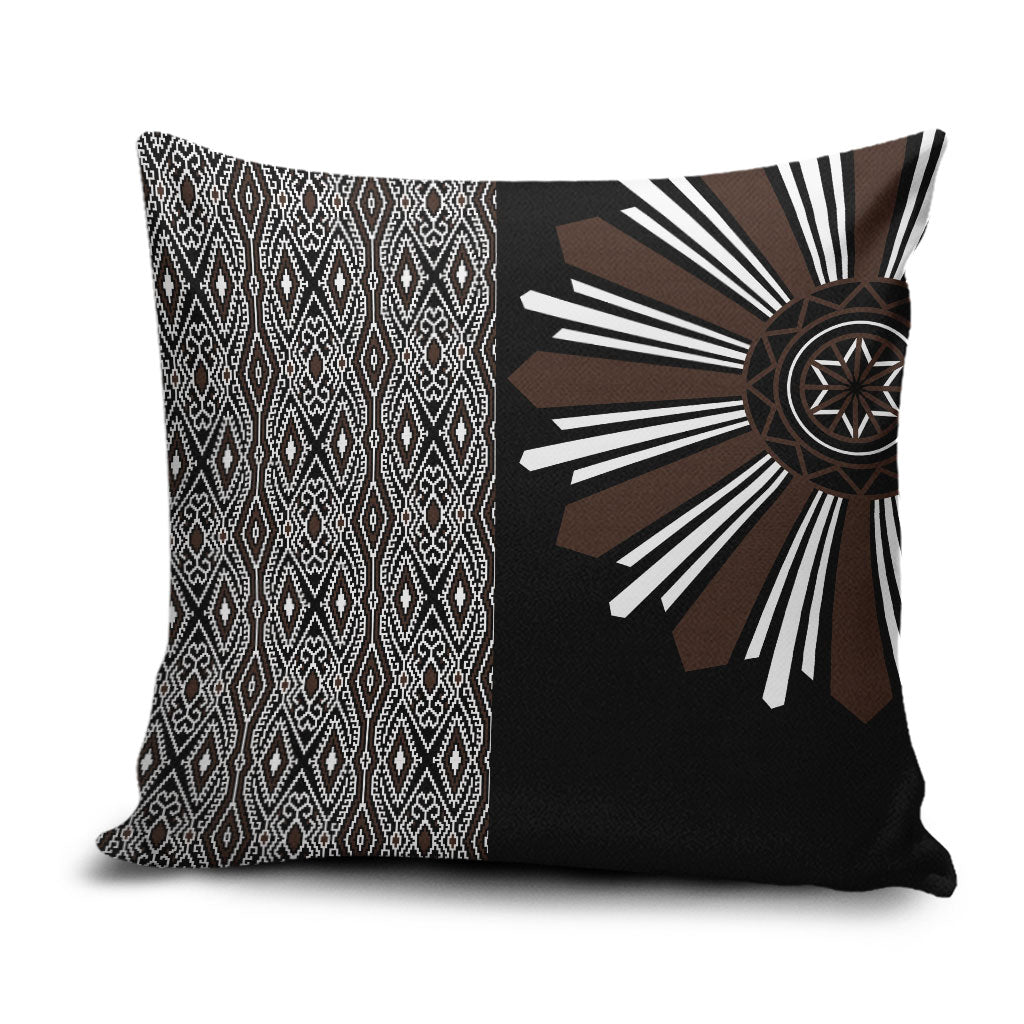 Mabuhay Philippines Festival Pillow Cover Araw Tnalak Modern Filipiniana Inspired LT14 Black - Polynesian Pride