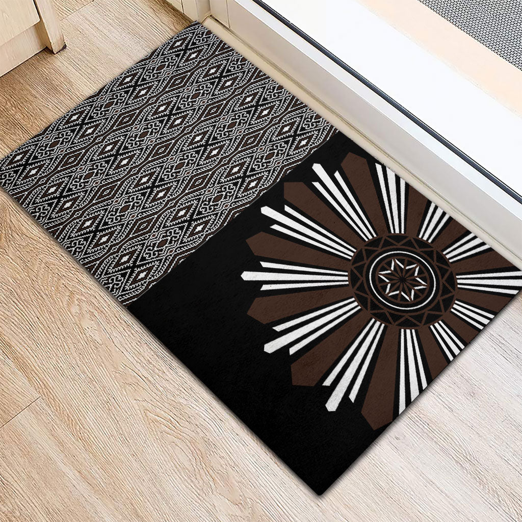Mabuhay Philippines Festival Rubber Doormat Araw Tnalak Modern Filipiniana Inspired LT14 - Polynesian Pride