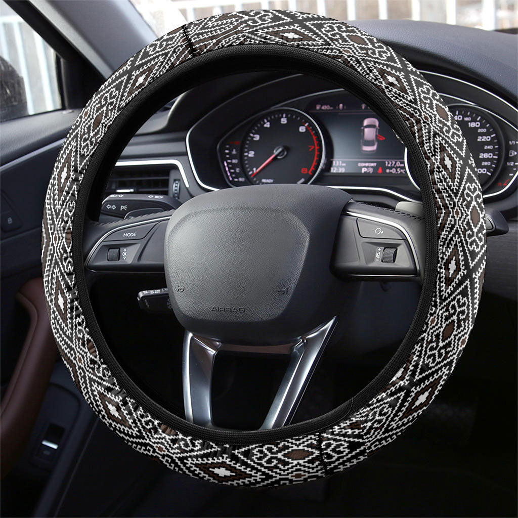 Mabuhay Philippines Festival Steering Wheel Cover Araw Tnalak Modern Filipiniana Inspired LT14 - Polynesian Pride