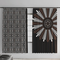 Mabuhay Philippines Festival Window Curtain Araw Tnalak Modern Filipiniana Inspired LT14 With Hooks Black - Polynesian Pride