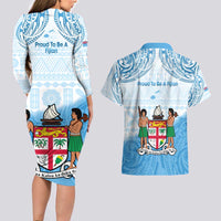 Fiji Day 1970 Couples Matching Long Sleeve Bodycon Dress and Hawaiian Shirt Proud To Be A Fijian Tapa Pattern LT14 - Polynesian Pride