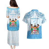 Fiji Day 1970 Couples Matching Puletasi and Hawaiian Shirt Proud To Be A Fijian Tapa Pattern LT14 - Polynesian Pride