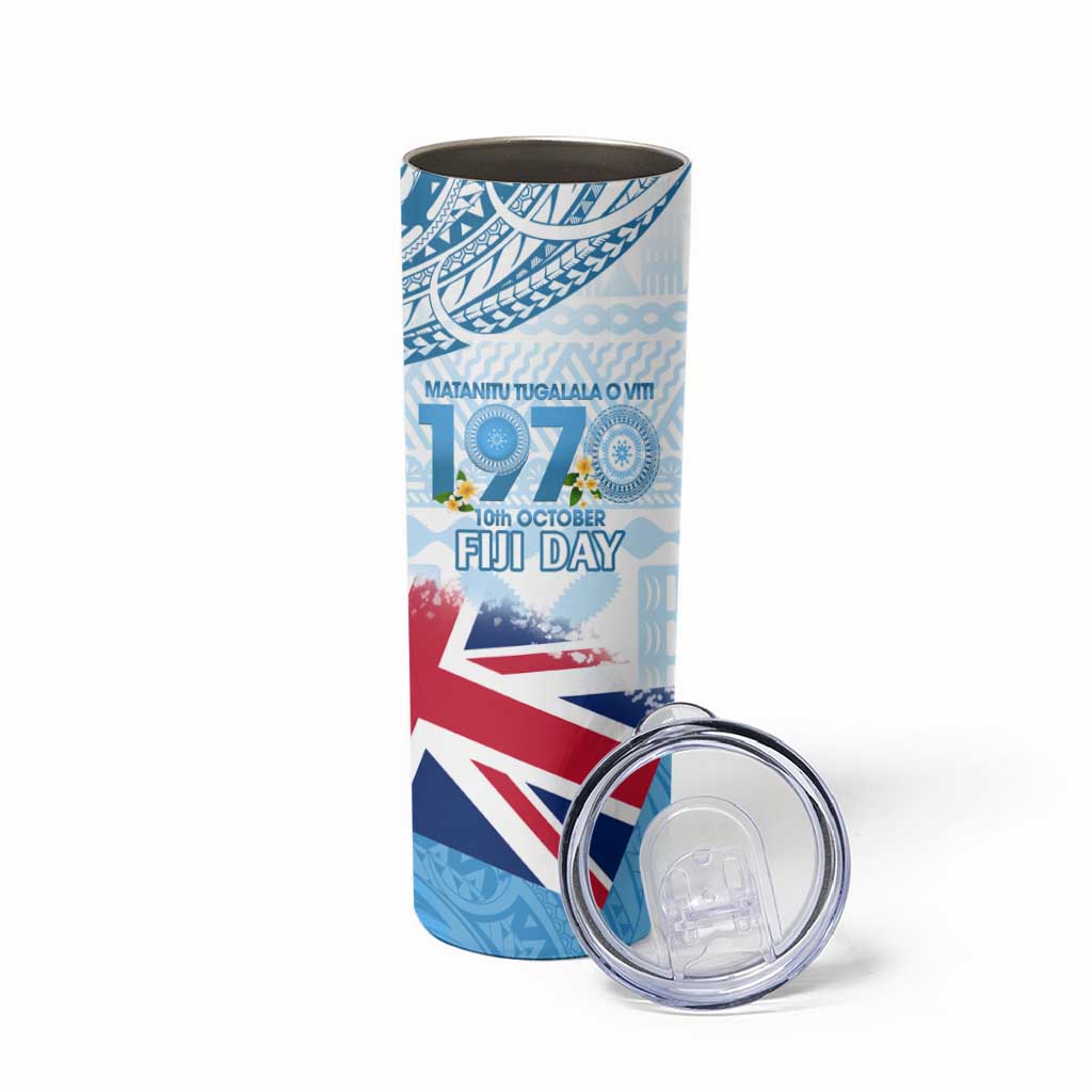 Fiji Day 1970 Skinny Tumbler Proud To Be A Fijian Tapa Pattern LT14 - Polynesian Pride