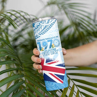 Fiji Day 1970 Skinny Tumbler Proud To Be A Fijian Tapa Pattern LT14 - Polynesian Pride