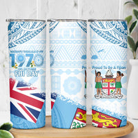 Fiji Day 1970 Skinny Tumbler Proud To Be A Fijian Tapa Pattern LT14 - Polynesian Pride