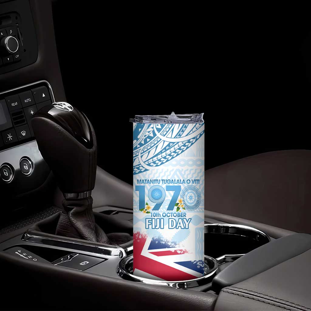 Fiji Day 1970 Skinny Tumbler Proud To Be A Fijian Tapa Pattern LT14 - Polynesian Pride
