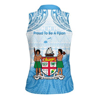 Fiji Day 1970 Women Sleeveless Polo Shirt Proud To Be A Fijian Tapa Pattern LT14 - Polynesian Pride