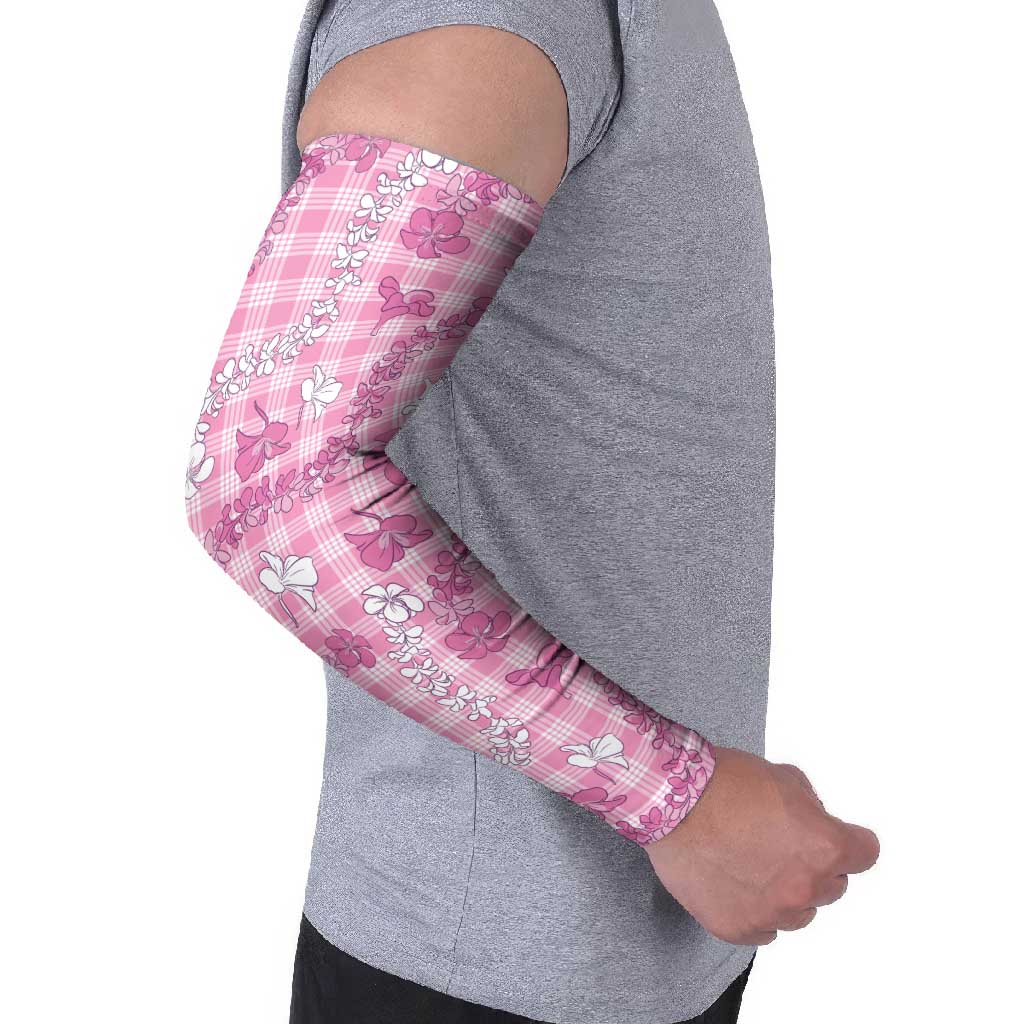 Alaka Aloha Hawaii Arm Sleeves Plumeria Lei With Palaka Motif - Polynesian Pride